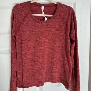 lululemon athletica Heathered Red Long-Sleeve Crew